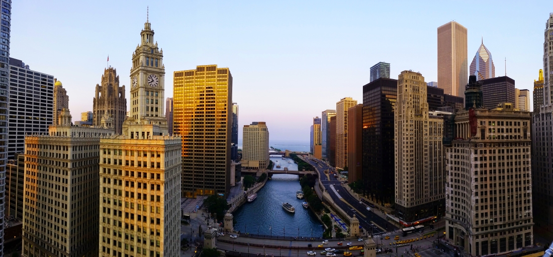 Chicago Panorama at Dusk. Shot with a Samsung Galaxy S5
